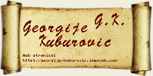 Georgije Kuburović vizit kartica